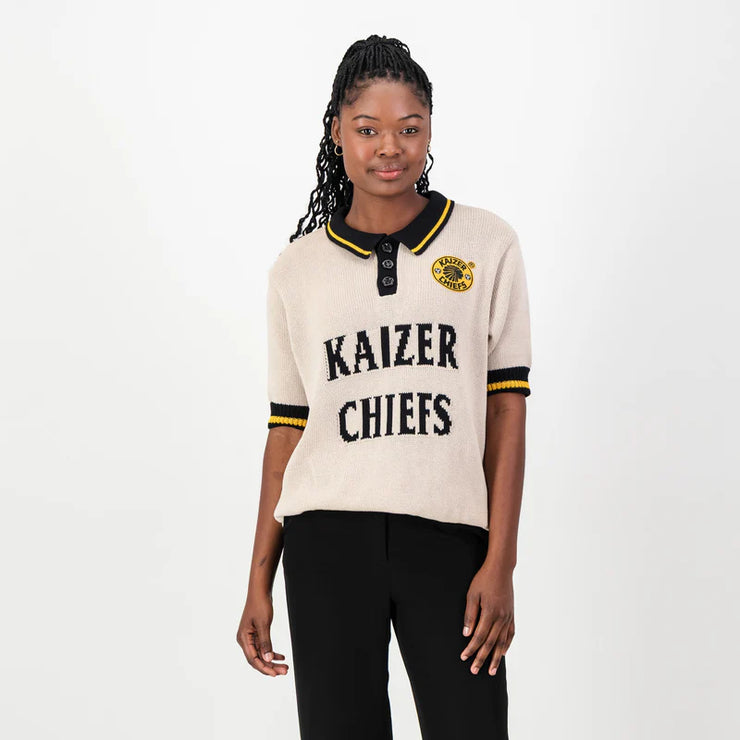 Kaizer Chiefs SS Knitted Jersey-Ivory